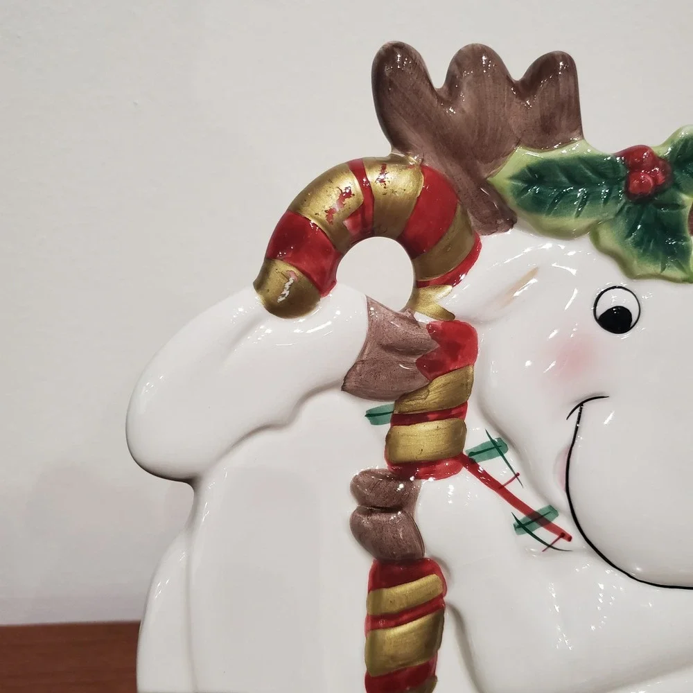 Fitz and Floyd Essentials Christmas Moose Plate‎ Holiday Decor